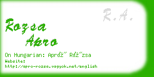 rozsa apro business card